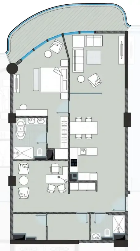 NEXT Coral 1 bed floor plan, 1,432 sqft