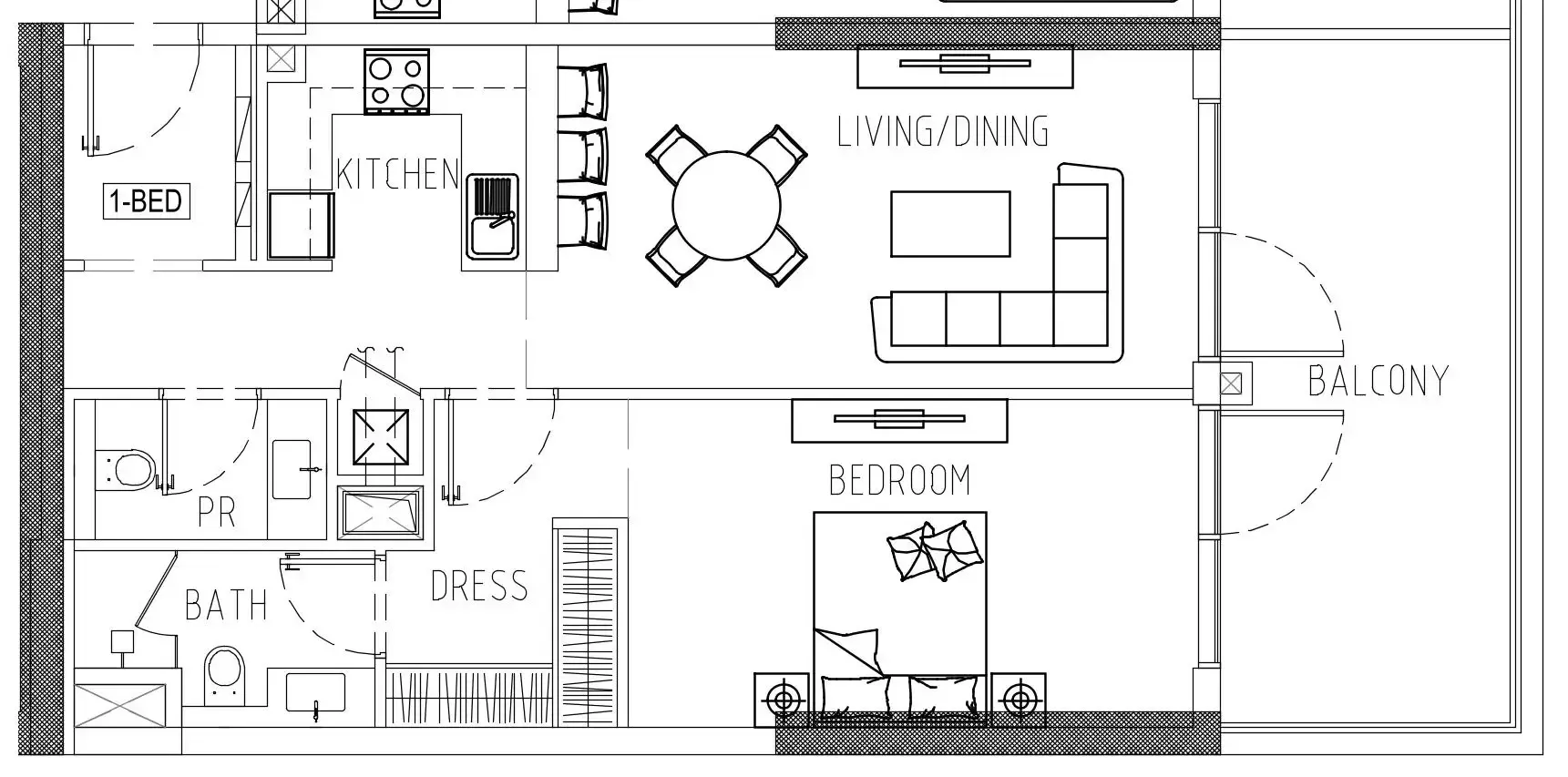 Damac Riverside Views 1 bed floor plan, 946 sqft