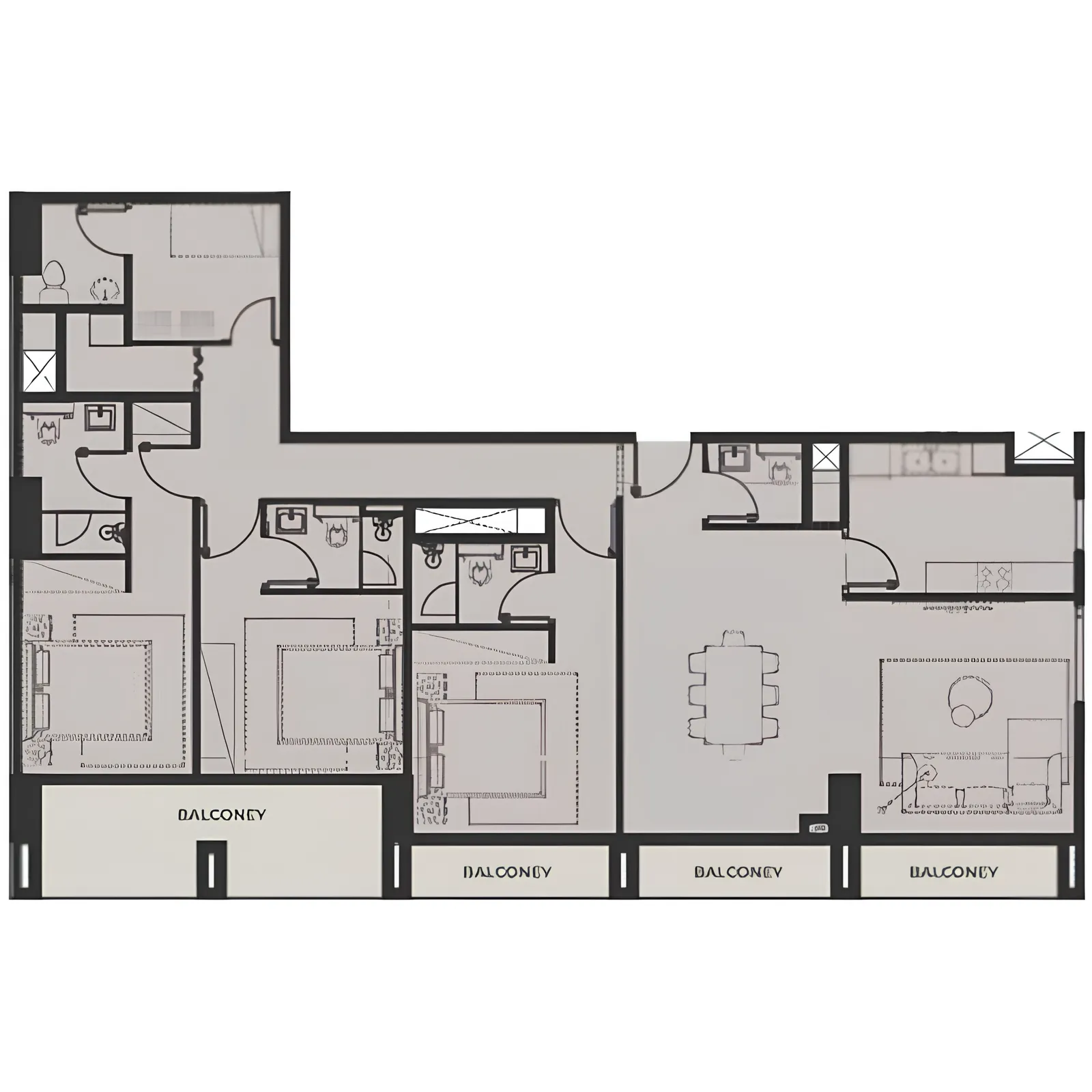 Amazonia Residence 3 bed floor plan, 1,828 sqft