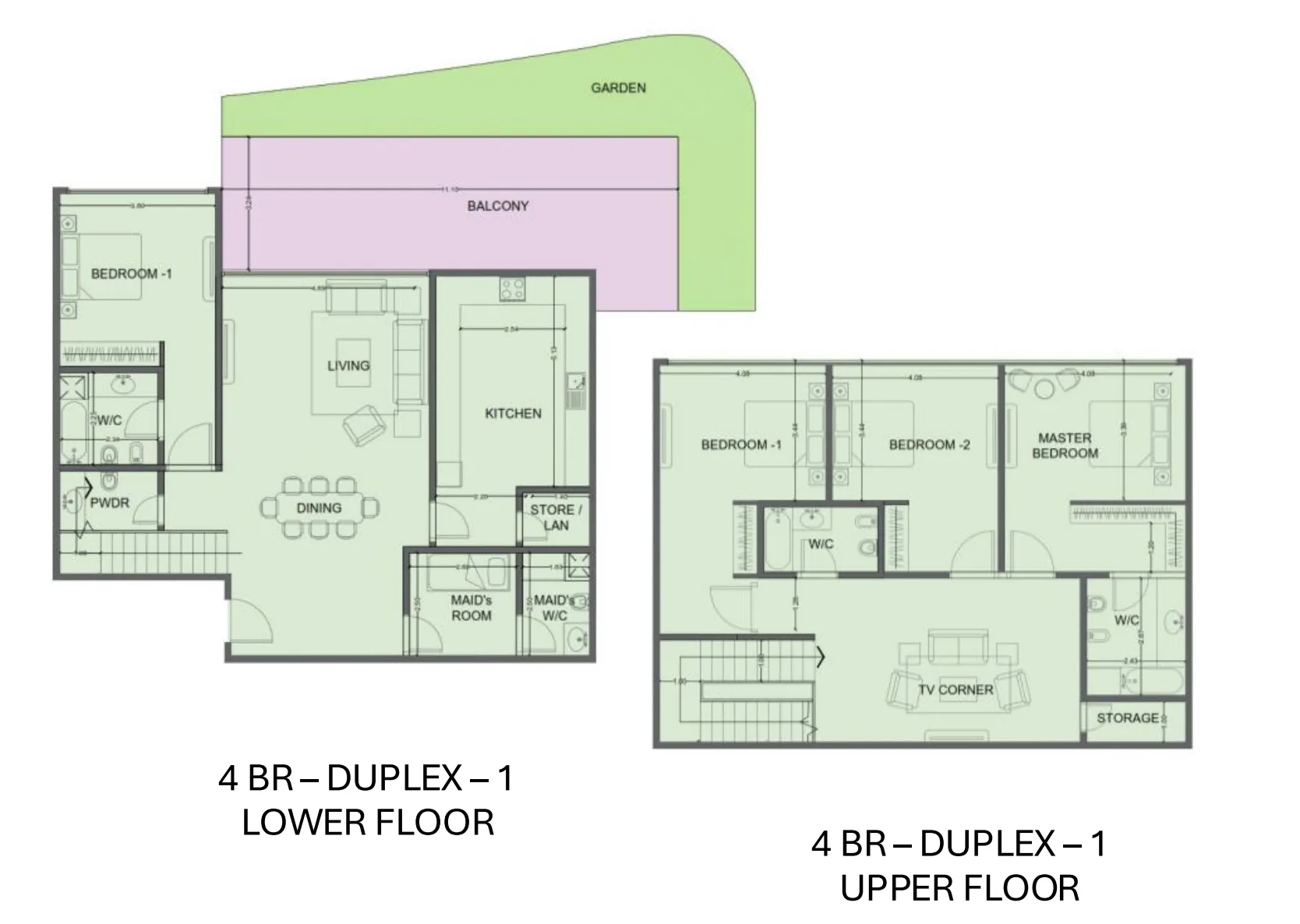 One Residence Al Reem Island 4 bed floor plan, 3,296 sqft