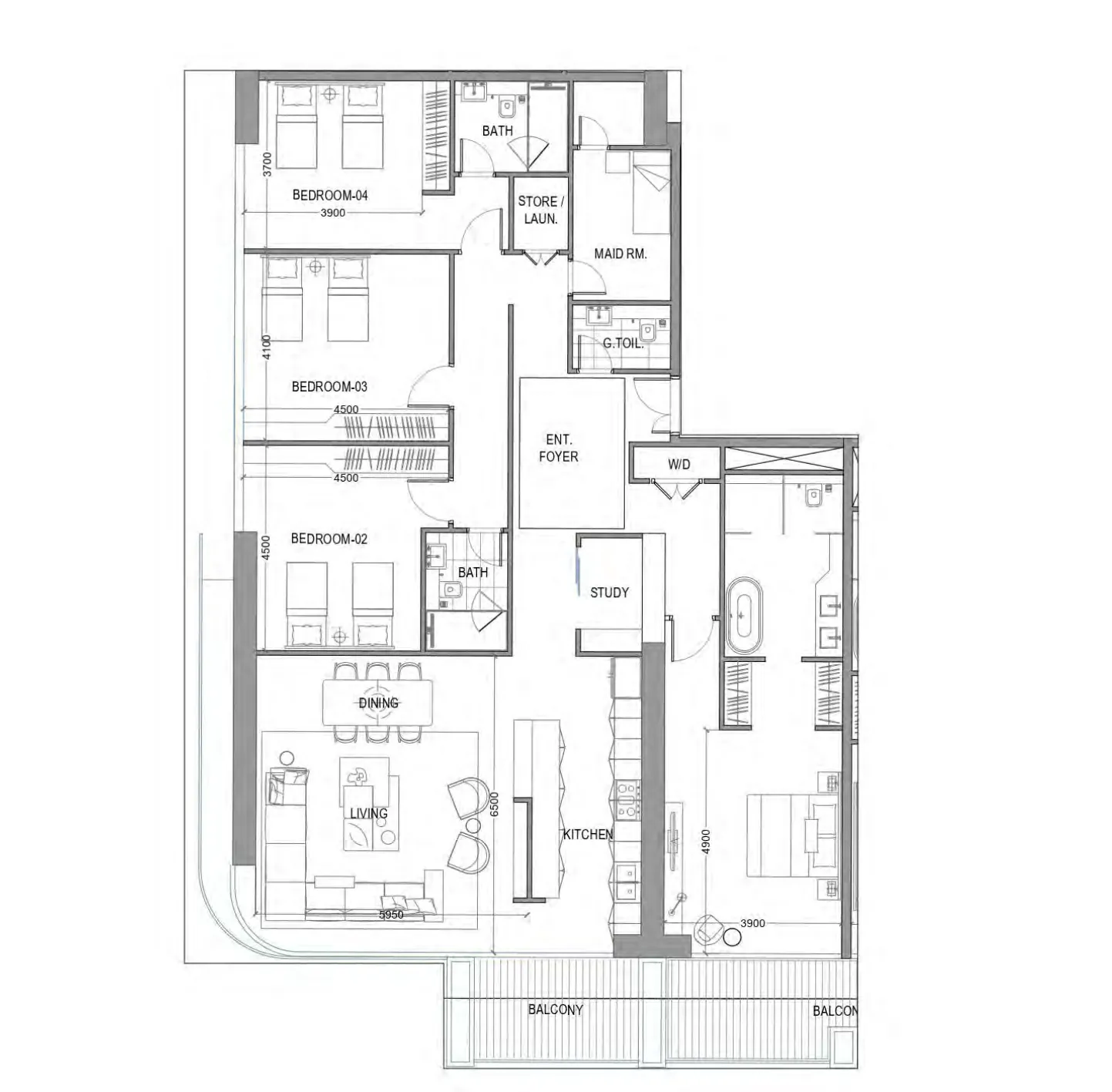 Avior 4 bed floor plan, 2,630 sqft