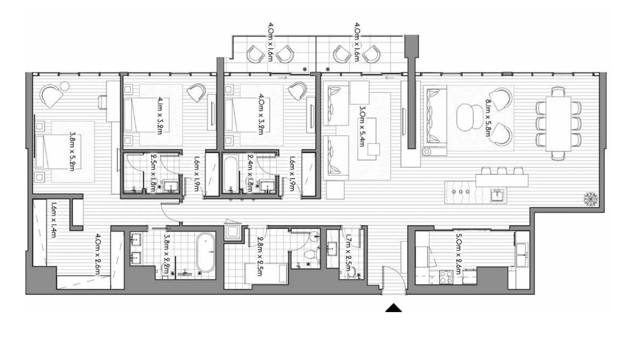 Anwa 3 bed floor plan, 6,148 sqft