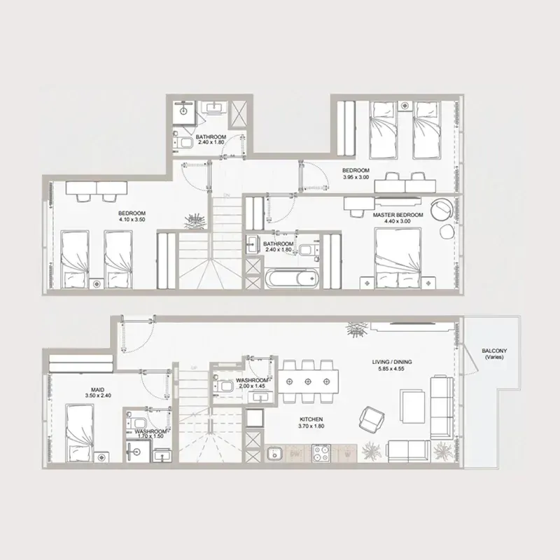 Perla 1 at the Bay 3 bed floor plan, 1,479 sqft