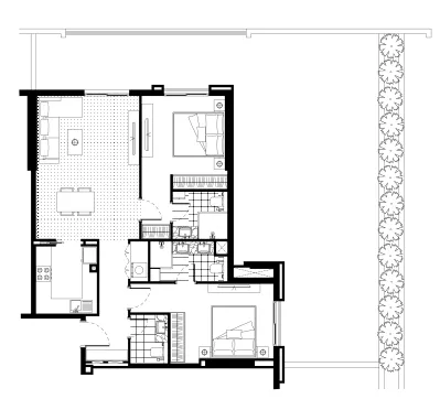 FH Residency 2 bed floor plan, 1,782 sqft