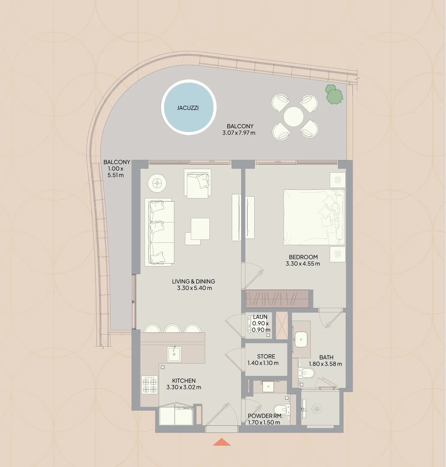 Mayfair Nexus 1 bed floor plan, 801 – 940 sqft