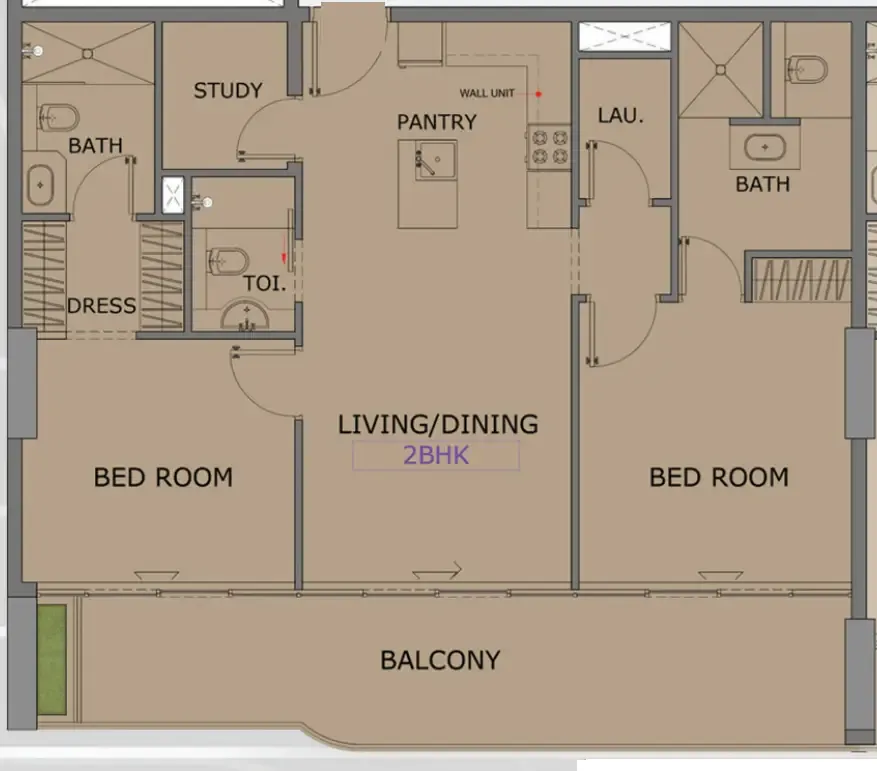 Floarea Skies 2 bed floor plan, 1,181 sqft