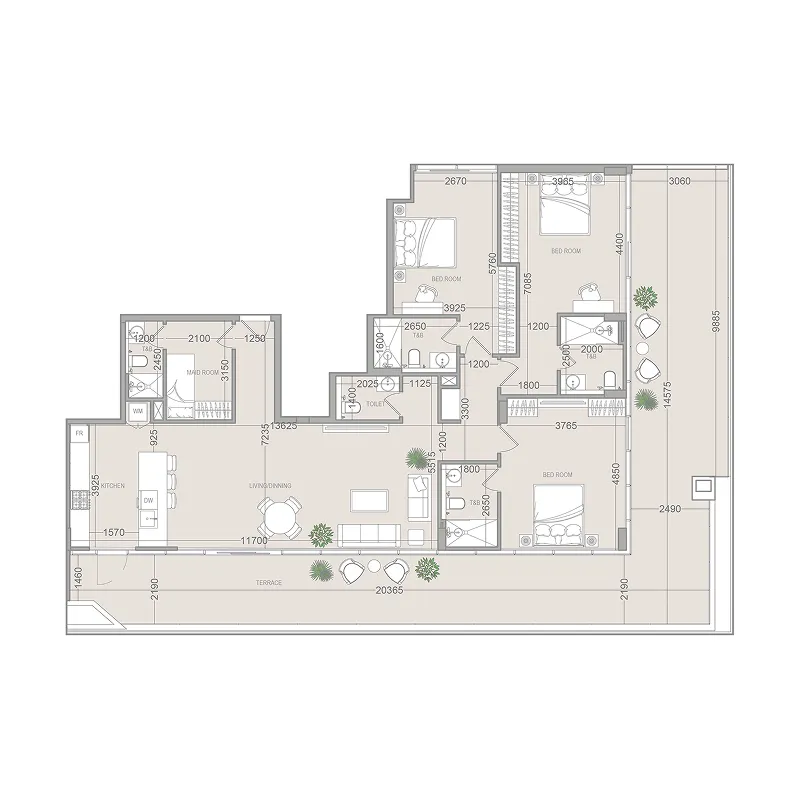EVERGR1N House 4 3 bed floor plan, 2,579 sqft