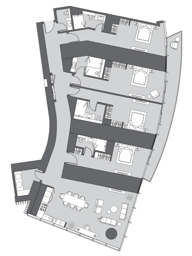 Six Senses Residence 4 bed floor plan, 3,318 sqft