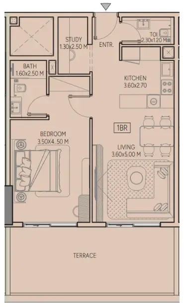 Weston by Wadan Phase 1 & 2 1 bed floor plan, 925 sqft