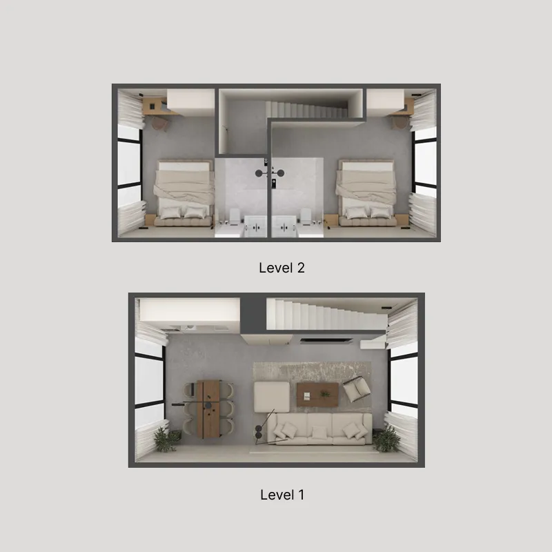 Five Oceans Residence 2 bed floor plan, 1,023 sqft