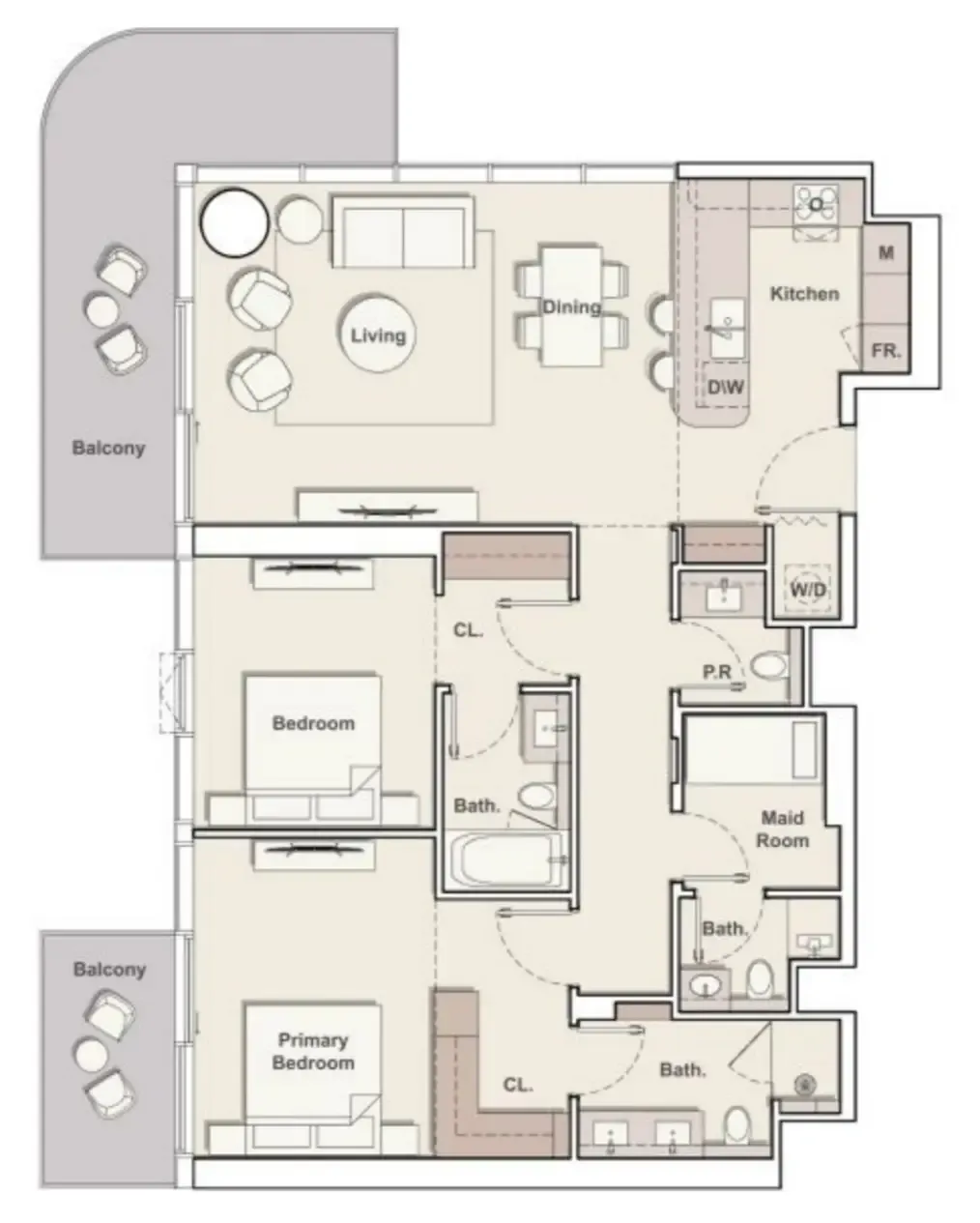 The Meriva Collection 2 bed floor plan, 1,549 sqft