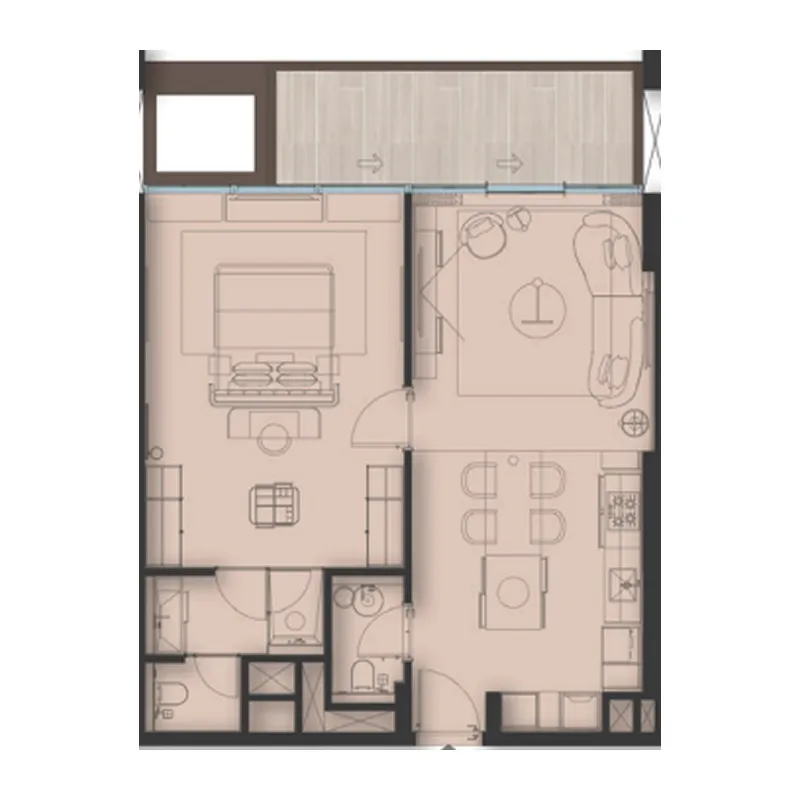Sea Cliff by Imtiaz 1 bed floor plan, 913 sqft