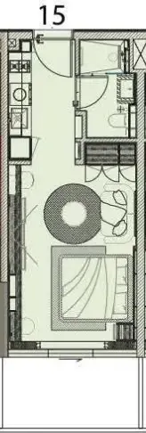 Cove Edition 6 Studio floor plan, 415 sqft