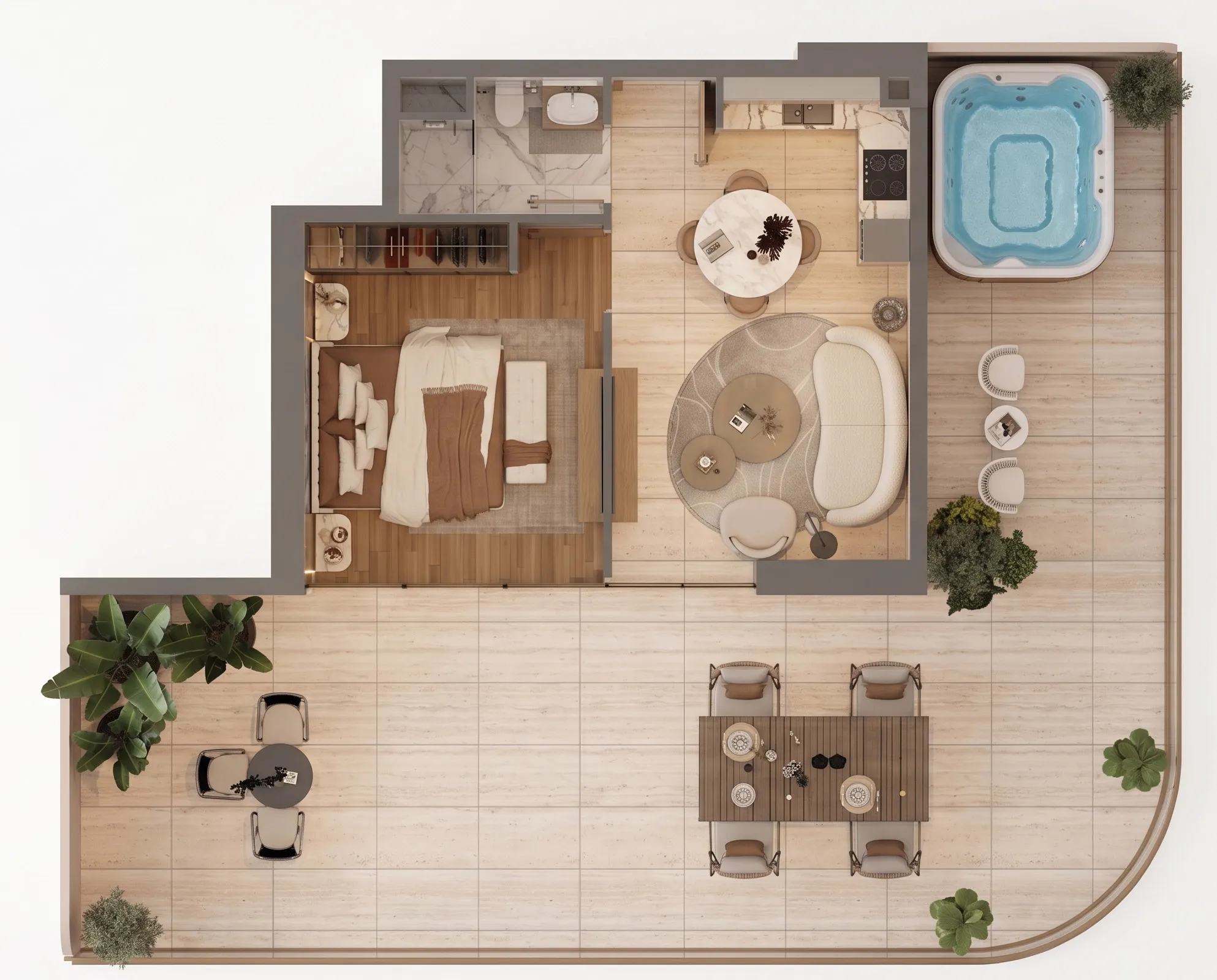 Siana by Zoya 1 bed floor plan, 553 – 1,251 sqft