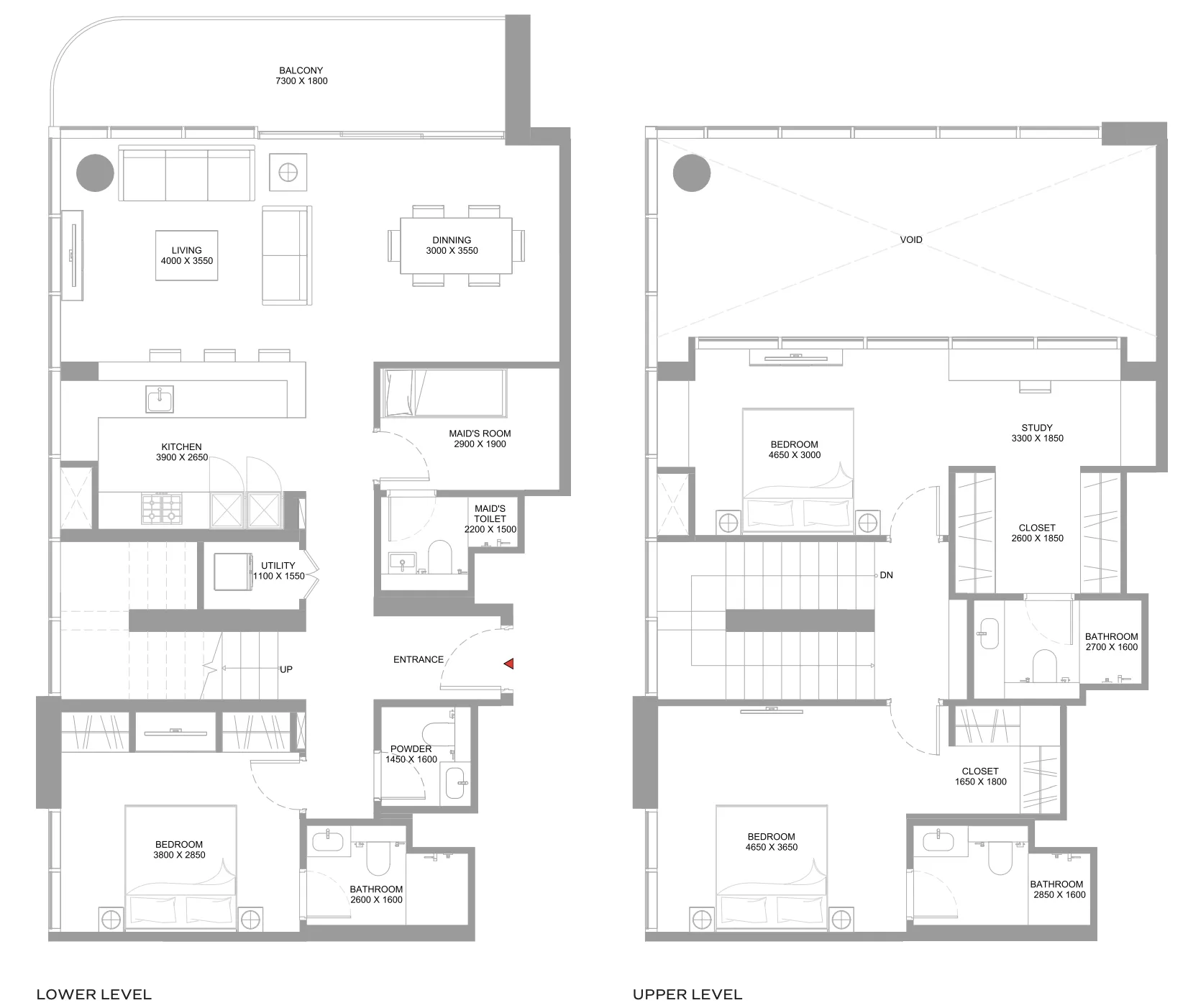 Coastline Beach Residences 3 bed floor plan, 2,022 sqft
