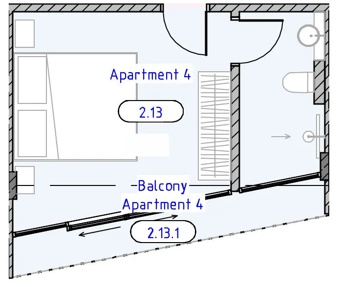 Ubud Dream 1 bed floor plan, 258 sqft