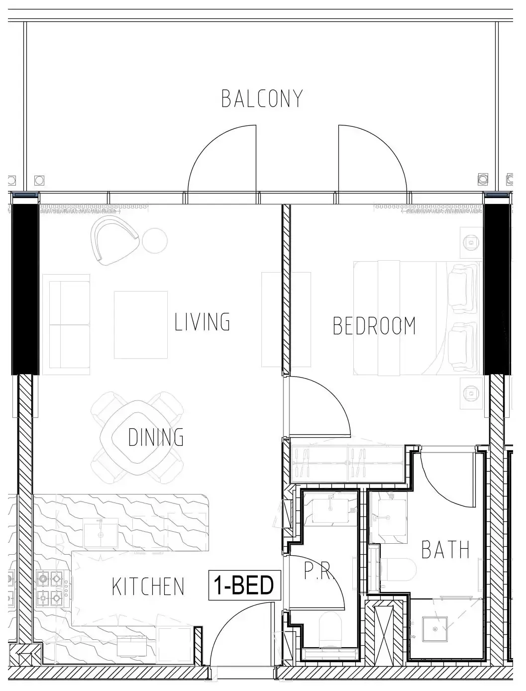 Damac Safa Gate 1 bed floor plan, 832 sqft