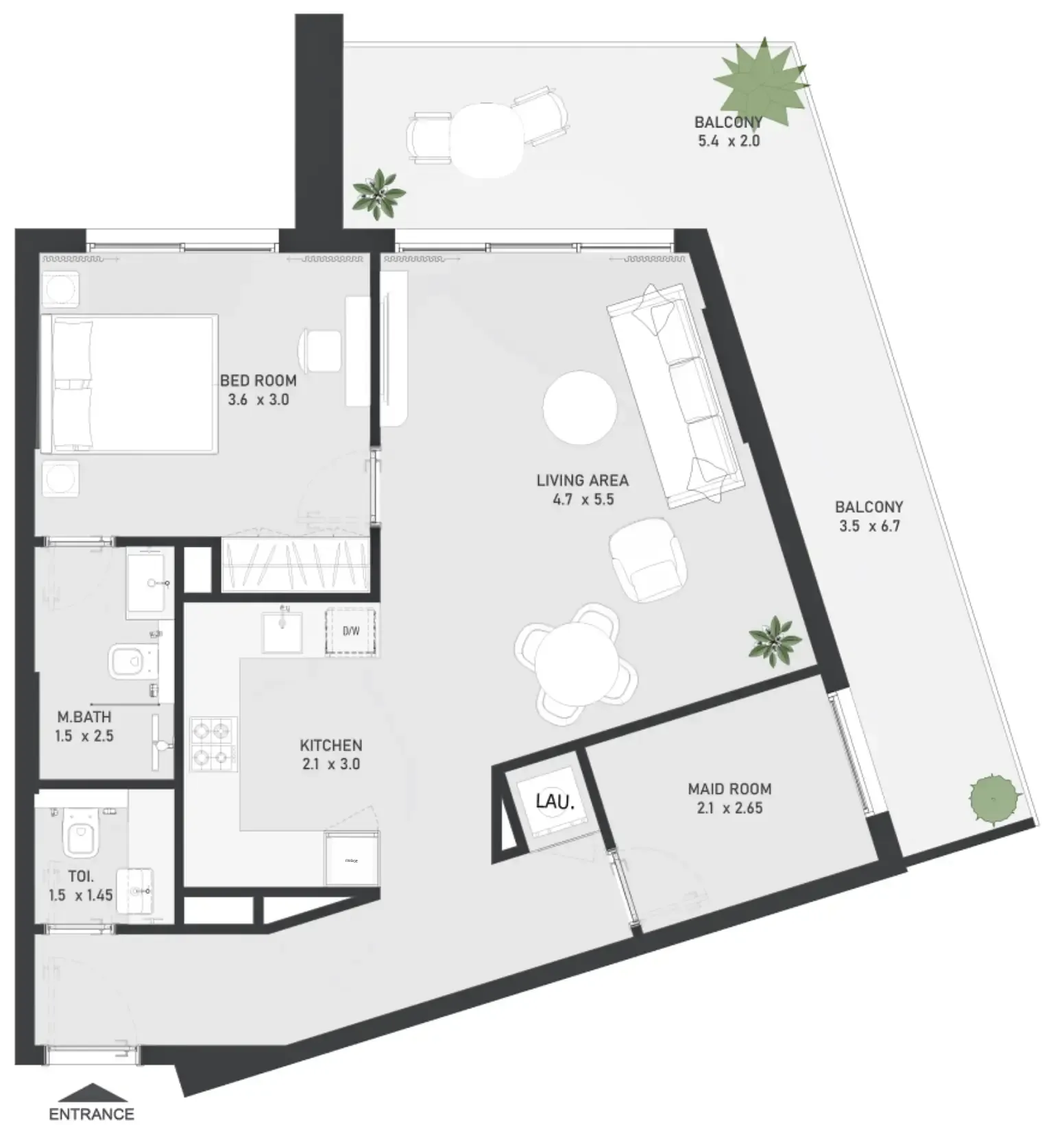 Ayami Residence 1 bed floor plan, 950 – 952 sqft