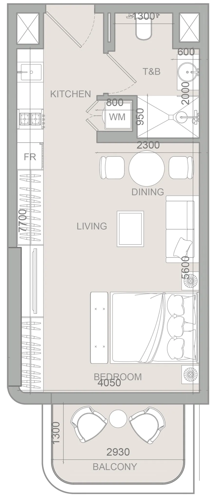 S1LV1ANA Park Studio floor plan, 452 sqft