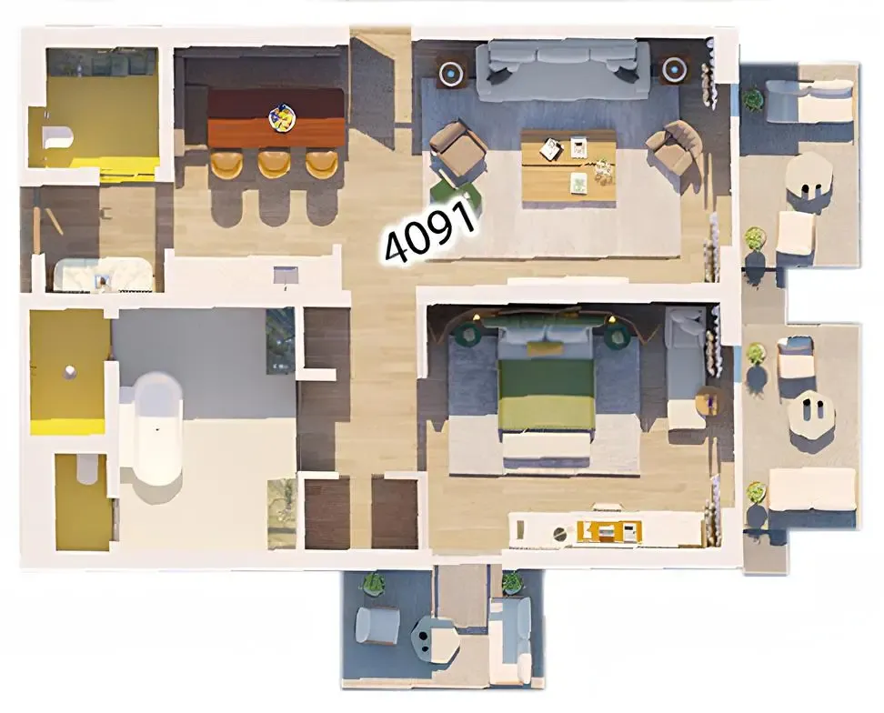The Heart of Europe - Portofino  1 bed floor plan, 1,705 sqft