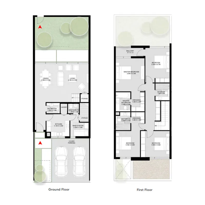 Masaar Azalea 4 bed floor plan, 3,156 sqft