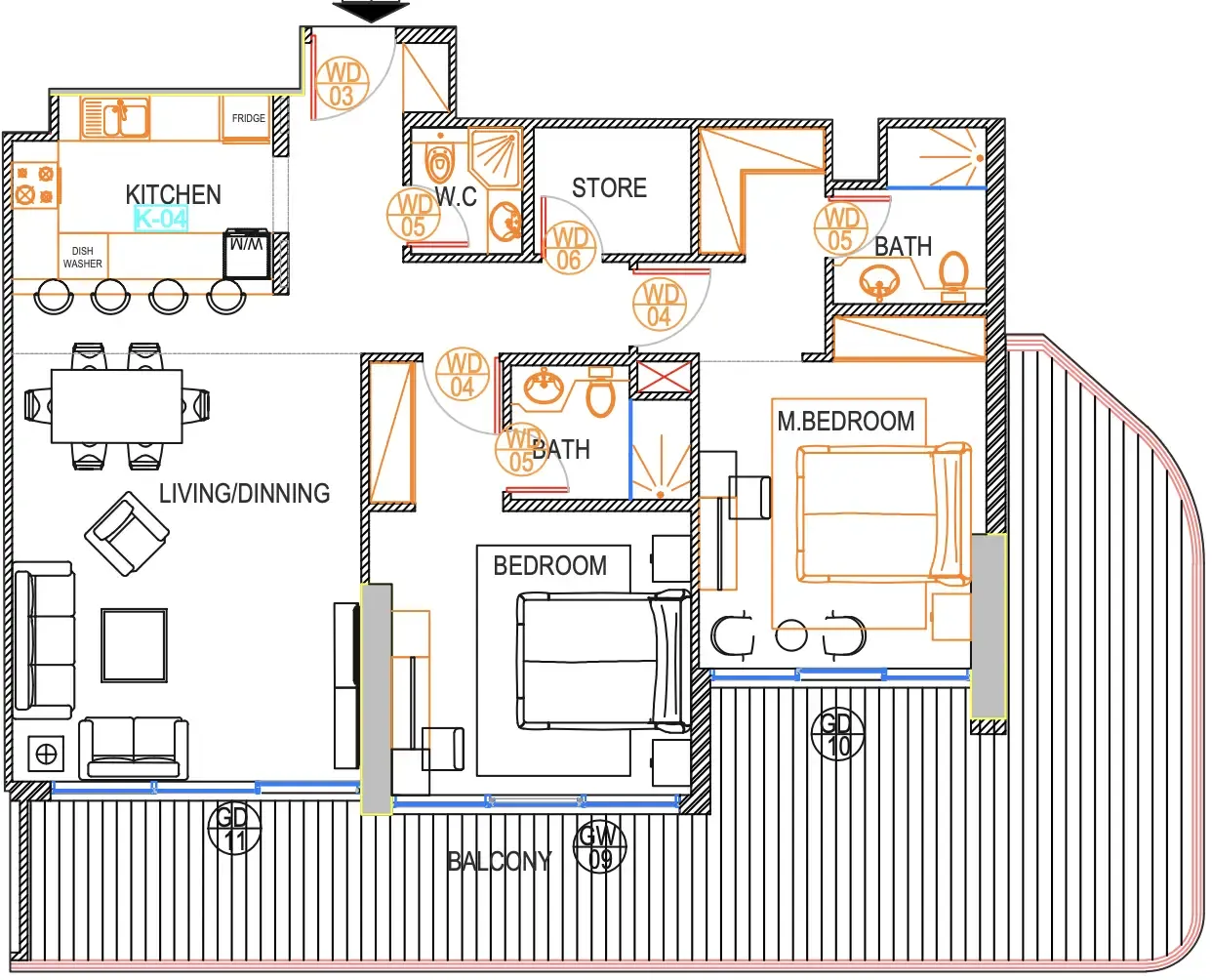 Urban Life 2 bed floor plan, 1,762 sqft