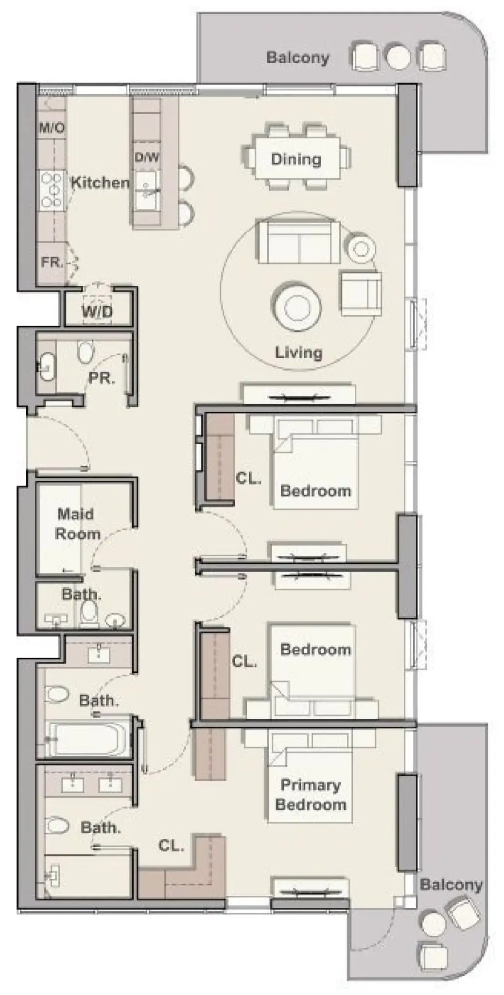 Soto Grande 3 bed floor plan, 1,745 sqft