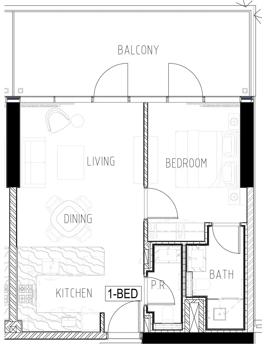 Damac Safa Gate 1 bed floor plan, 842 sqft