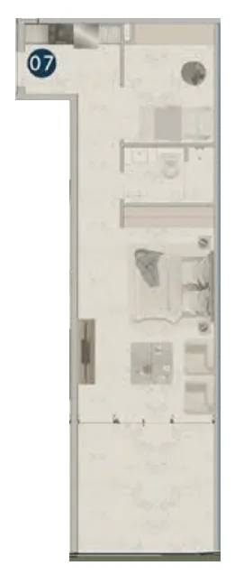Franck Muller Vanguard Studio floor plan, 713 sqft