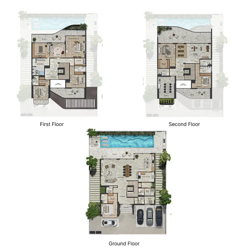 Knightsbridge 6 bed floor plan, 7,260 – 9,008 sqft