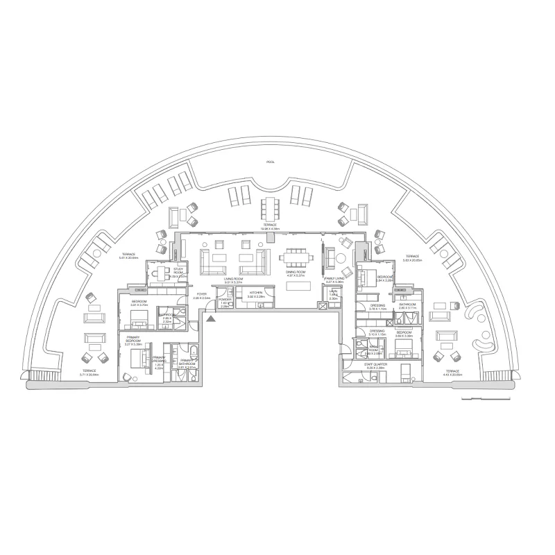 The Residences at The Dubai Beach EDITION 4 bed floor plan, 8,504 sqft