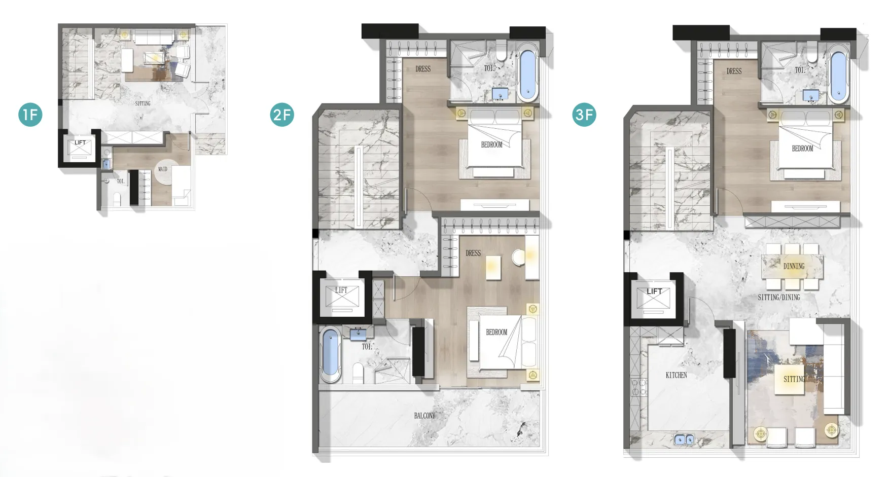 Stamn Nautis Residences 3 bed floor plan, 2,603 sqft