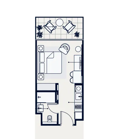 Azizi Venice Studio floor plan, 347 – 364 sqft