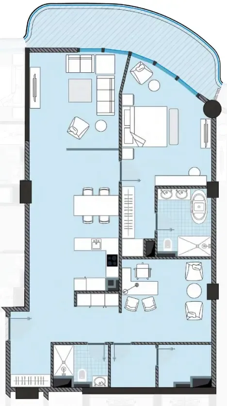 NEXT Coral 1 bed floor plan, 1,466 sqft