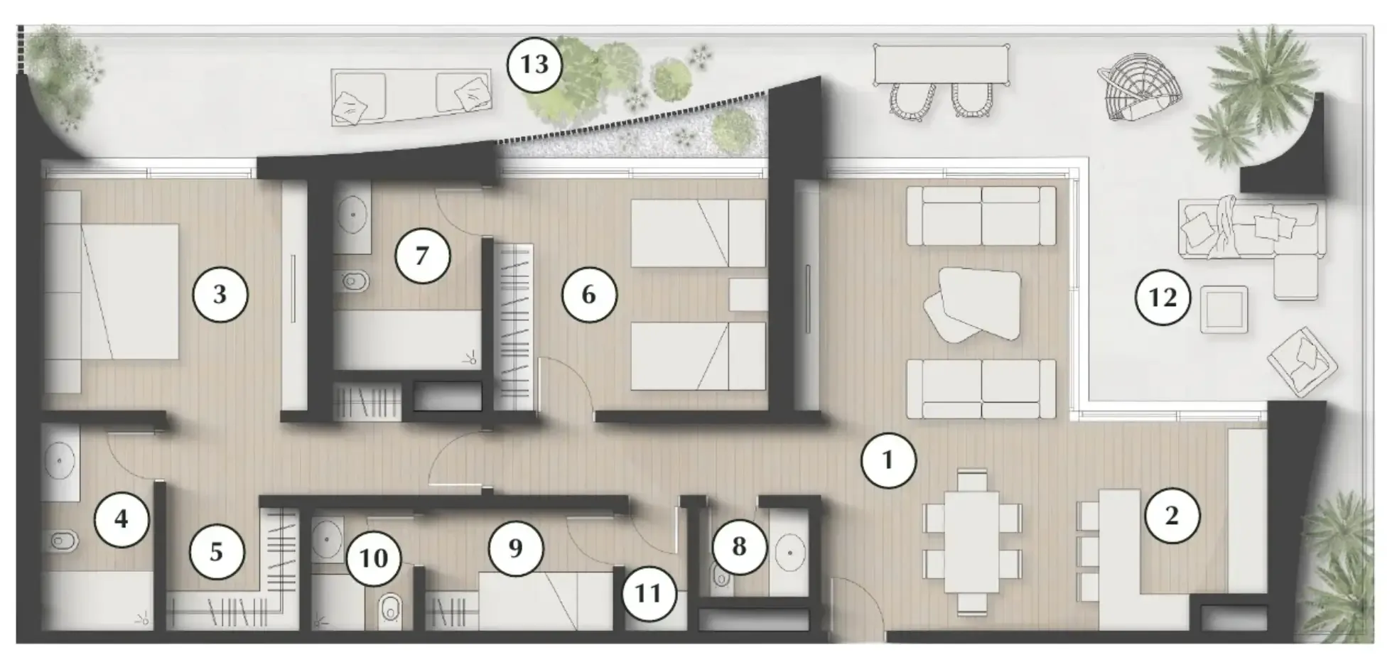 Lunaya Terraces 2 bed floor plan, 1,946 sqft