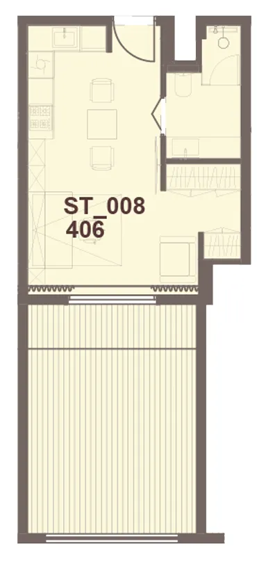 J-Haus Residence Studio floor plan, 559 sqft