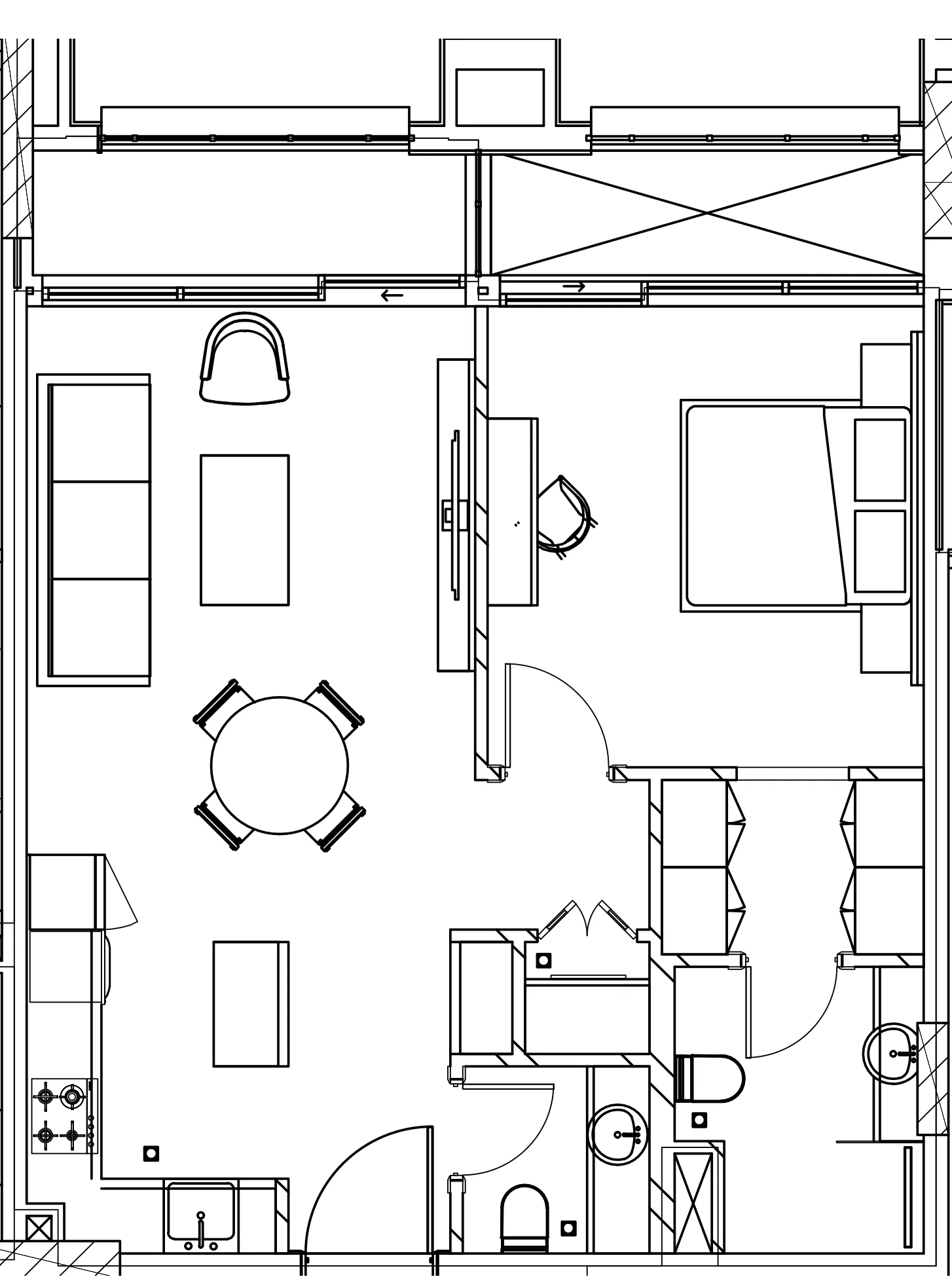 Berkeley Square 1 bed floor plan, 666 sqft