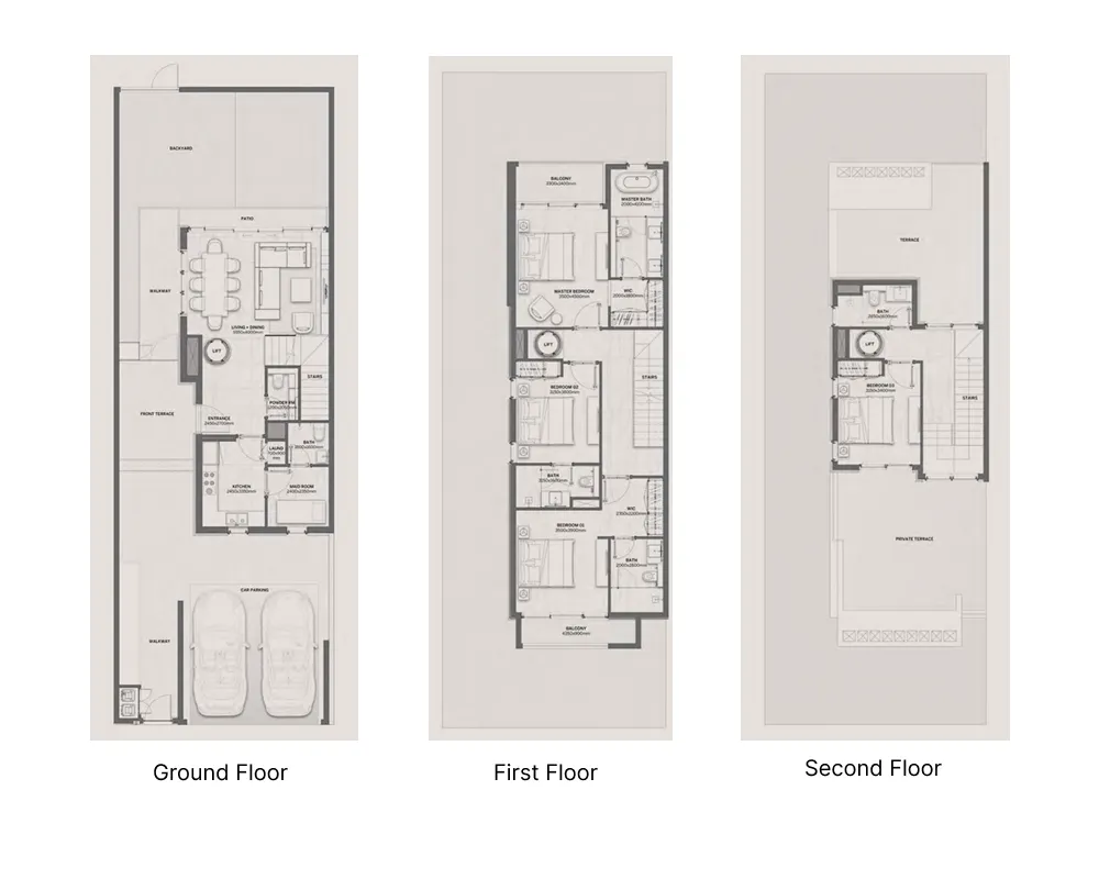D Villas 4 bed floor plan, 3,181 – 3,218 sqft