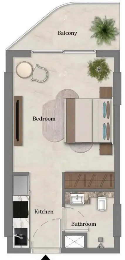 Mirari Lagoon by Zoya Studio floor plan, 360 sqft