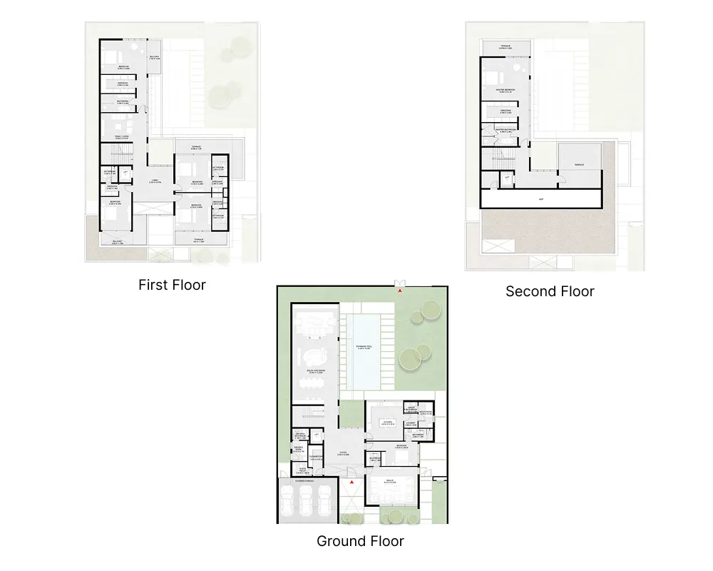 Sequoia 6 bed floor plan, 9,235 sqft