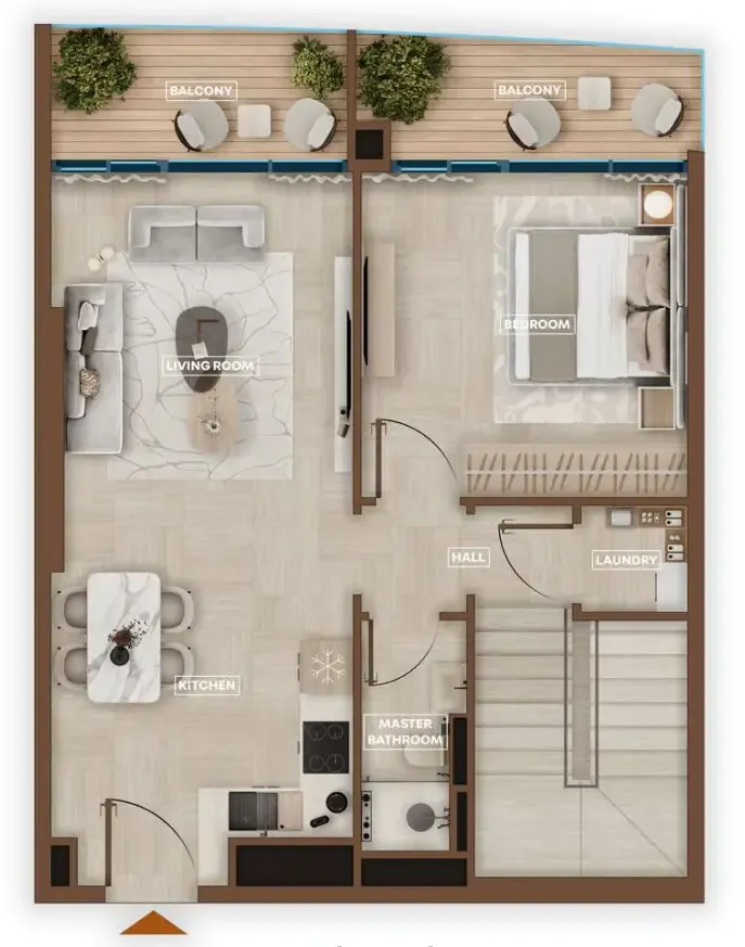 Sky Hills Astra 2 bed floor plan, 1,111 sqft