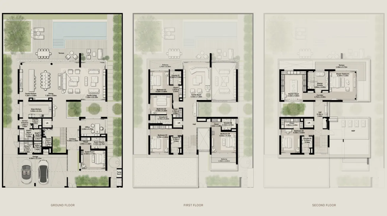 Nad Al Sheba Gardens 10 7 bed floor plan, 8,706 sqft