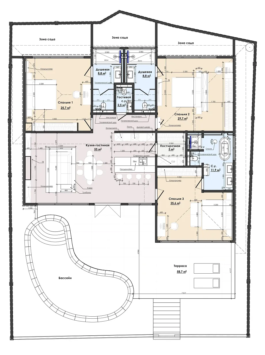 BH Residence 3 bed floor plan, 6,275 sqft
