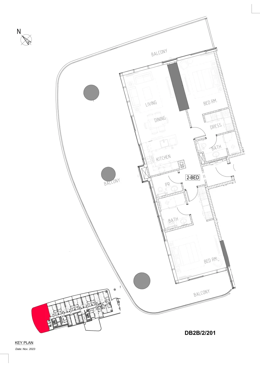 Damac Bay 2 2 bed floor plan, 2,662 sqft