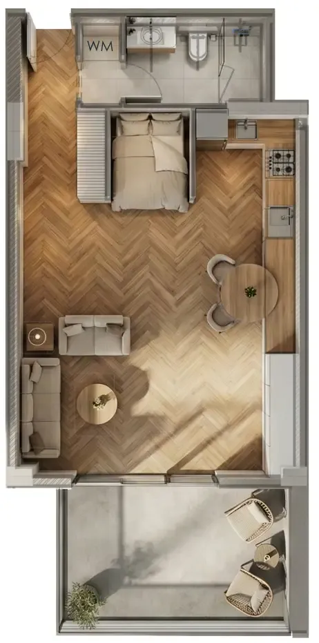 Armas By Zenith Studio floor plan, 741 sqft