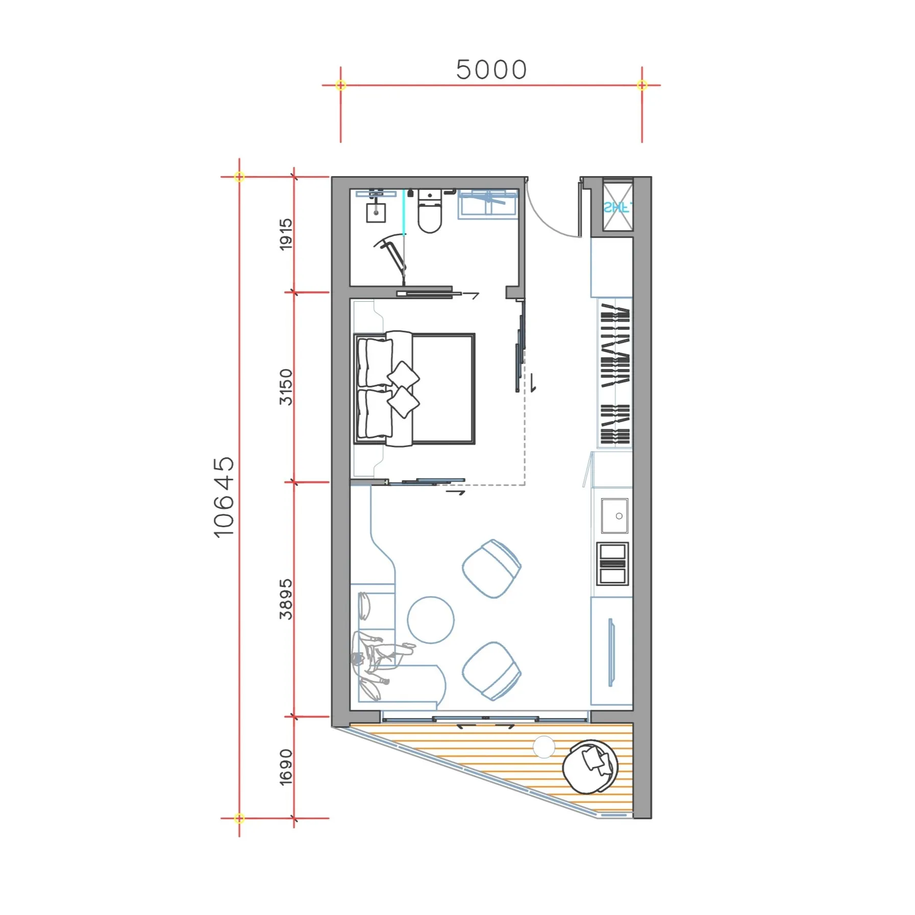 Sole Mio Residences 1 bed floor plan, 539 sqft