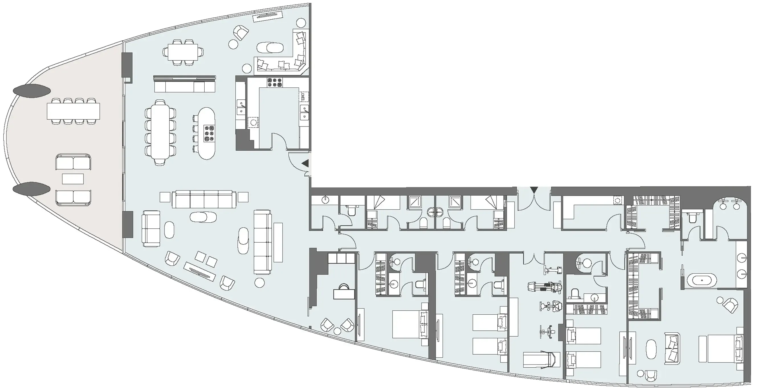 Peninsula Jumeirah living Business Bay 4 bed floor plan, 5,133 sqft