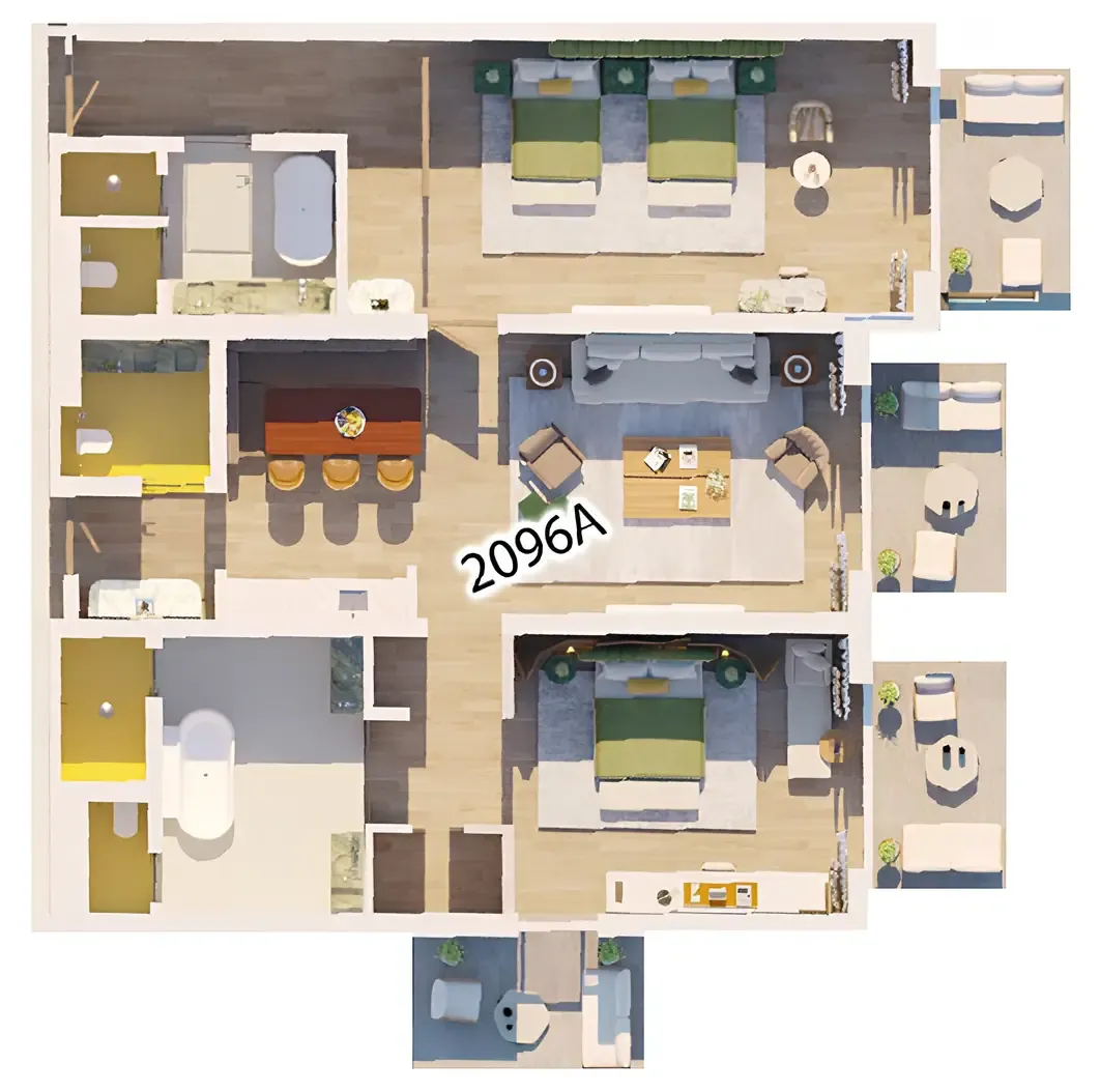 The Heart of Europe - Portofino  2 bed floor plan, 1,732 sqft