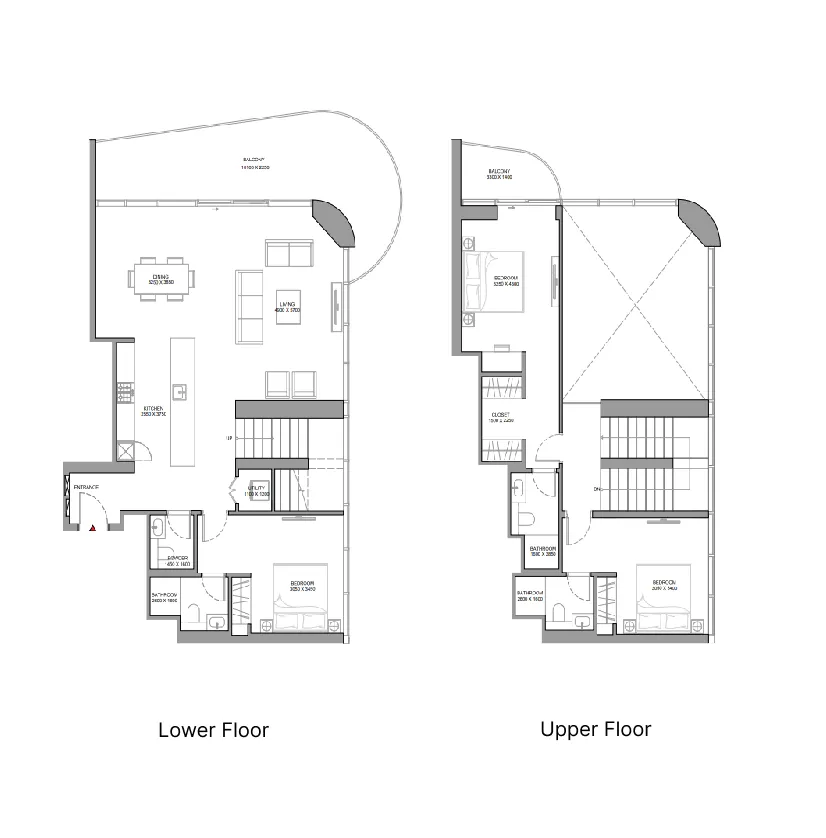 Sobha Aquamont 3 bed floor plan, 2,211 – 2,214 sqft