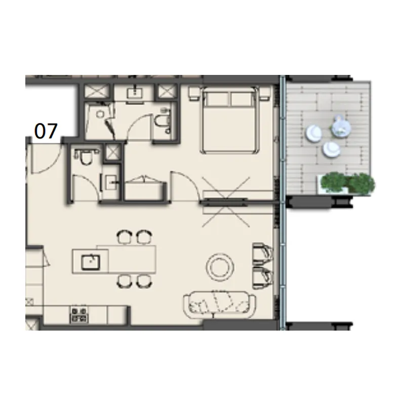 The Symphony by Imtiaz 1 bed floor plan, 655 sqft
